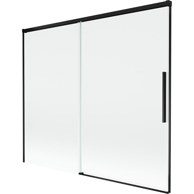 Mexen Rox 2-dalių stumdomas vonios ekranas 180 x 150 cm, skaidrus, juodas - 8C9-180-001-70-00