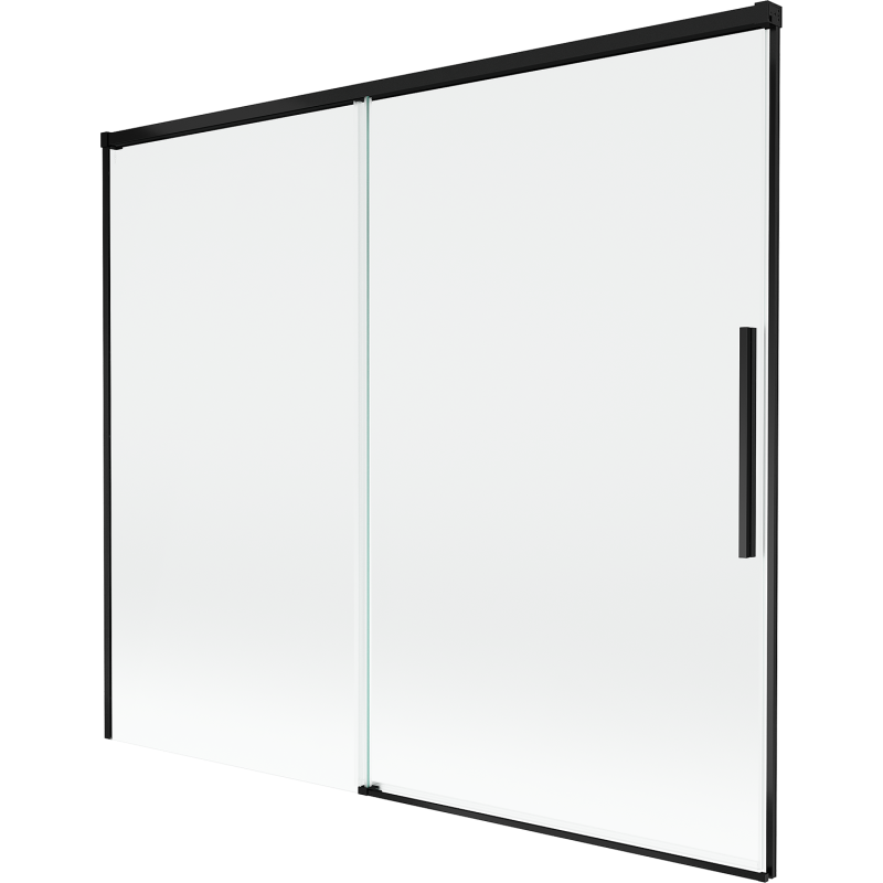 Mexen Rox vonios sienelė 2-durų slankiojančios 180 x 150 cm, skaidrios, juodos - 8C9-180-001-70-00
