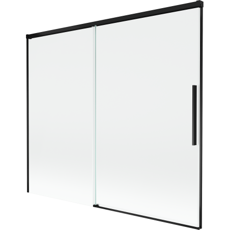 Mexen Rox 2-dalių stumdomas vonios ekranas 180 x 150 cm, skaidrus, juodas - 8C9-180-001-70-00
