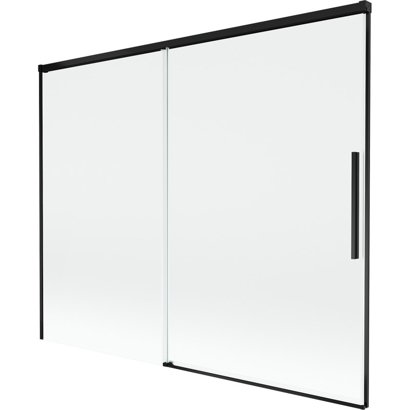 Mexen Rox staktas voniai, dviejų sparnų, slankiojantis 190 x 150 cm, skaidrus, juodas - 8C9-190-001-70-00