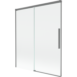 Mexen Rox dviejų dalių vonios ekranas, 140 x 150 cm, skaidrus, ginklų metalo spalvos - 8C9-140-001-95-00