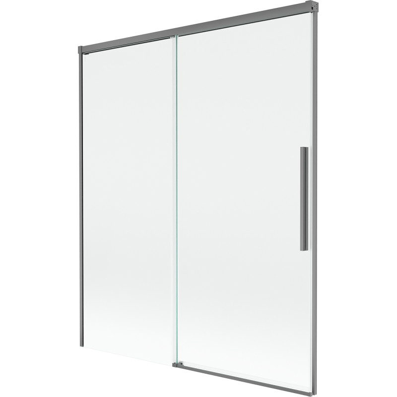 Mexen Rox dviejų dalių vonios ekranas, 140 x 150 cm, skaidrus, ginklų metalo spalvos - 8C9-140-001-95-00