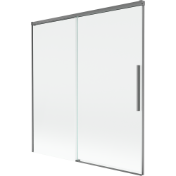 Mexen Rox dviejų dalių stumdomos vonios užuolaidos 150 x 150 cm, permatomos, gun metal - 8C9-150-001-95-00