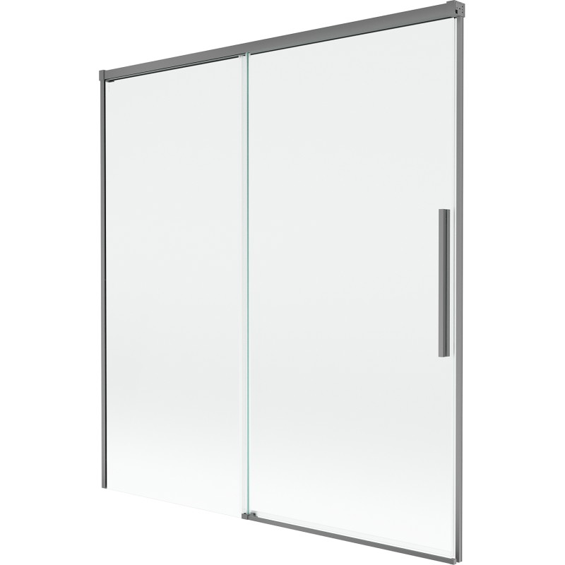 Mexen Rox dviejų dalių stumdomos vonios užuolaidos 150 x 150 cm, permatomos, gun metal - 8C9-150-001-95-00