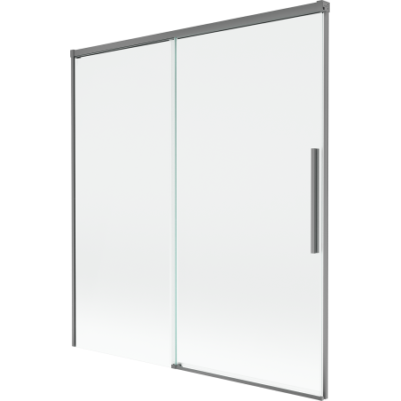 Mexen Rox dviejų dalių stumdomos vonios užuolaidos 150 x 150 cm, permatomos, gun metal - 8C9-150-001-95-00