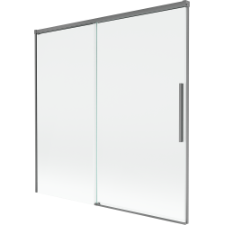 Mexen Rox 2-dalys stumdomos vonios širmos 160 x 150 cm, permatomas, ginklų metalas - 8C9-160-001-95-00