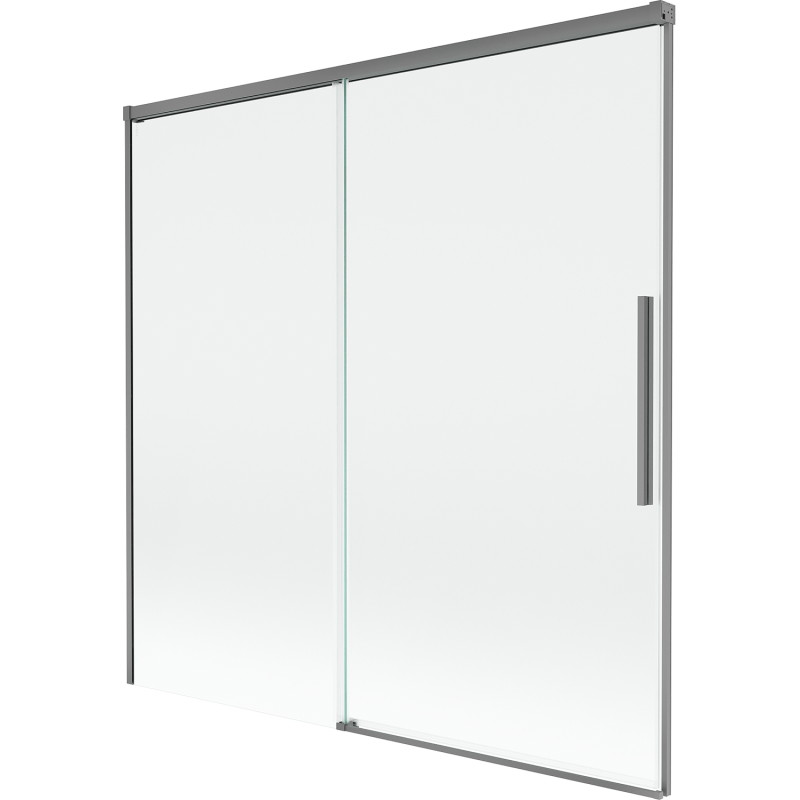 Mexen Rox 2-dalys stumdomos vonios širmos 160 x 150 cm, permatomas, ginklų metalas - 8C9-160-001-95-00