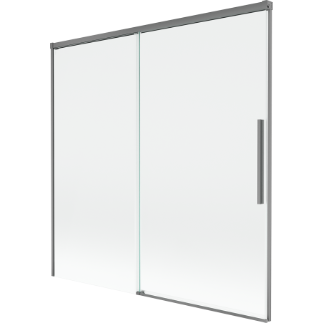 Mexen Rox 2-dalys stumdomos vonios širmos 160 x 150 cm, permatomas, ginklų metalas - 8C9-160-001-95-00