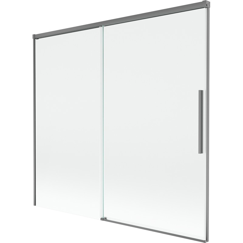 Mexen Rox dviejų dalių slankiojantis vonios ekranas 170 x 150 cm, skaidrus, gun metal - 8C9-170-001-95-00