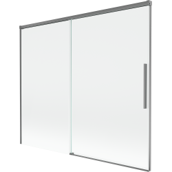 Mexen Rox dušo pertvara, 2-jų dalių, stumdoma, 180 x 150 cm, permatomas, gun metal - 8C9-180-001-95-00