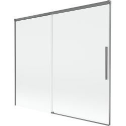Mexen Rox dvivėris stumdomas vonios pertvara 180 x 150 cm, skaidrus, ginklų metalas - 8C9-180-001-95-00
