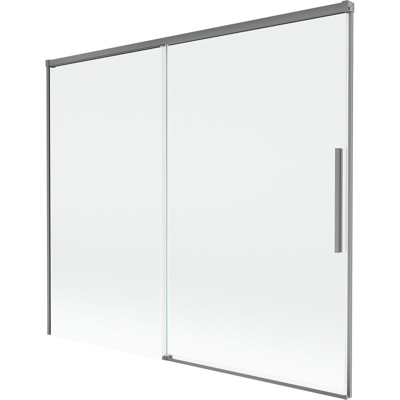 Mexen Rox dvivėris stumdomas vonios pertvara 180 x 150 cm, skaidrus, ginklų metalas - 8C9-180-001-95-00