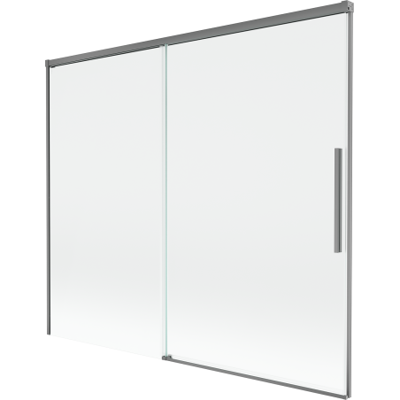 Mexen Rox dvivėris stumdomas vonios pertvara 180 x 150 cm, skaidrus, ginklų metalas - 8C9-180-001-95-00
