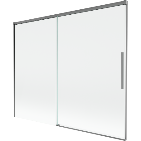 Mexen Rox dviguba stumdomoji vonios užuolaida 190 x 150 cm, skaidri, tamsaus metalo - 8C9-190-001-95-00