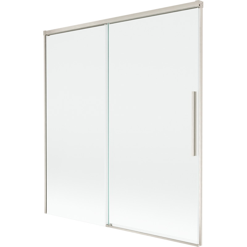 Mexen Rox 2 dalių slankiojančioji vonios pertvara 150 x 150 cm, permatoma, šepečiu nikelio apdaila - 8C9-150-001-97-00