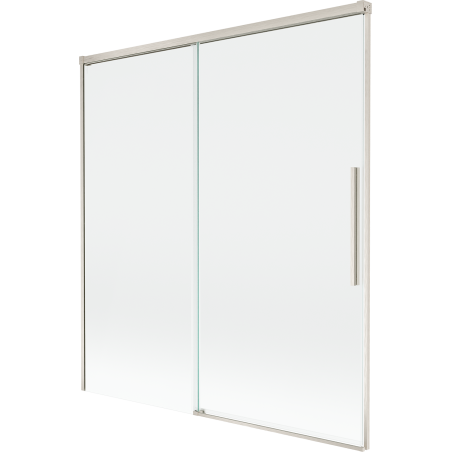 Mexen Rox 2 dalių slankiojančioji vonios pertvara 150 x 150 cm, permatoma, šepečiu nikelio apdaila - 8C9-150-001-97-00