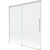 Mexen Rox 2 dalių slankiojančioji vonios pertvara 150 x 150 cm, permatoma, šepečiu nikelio apdaila - 8C9-150-001-97-00