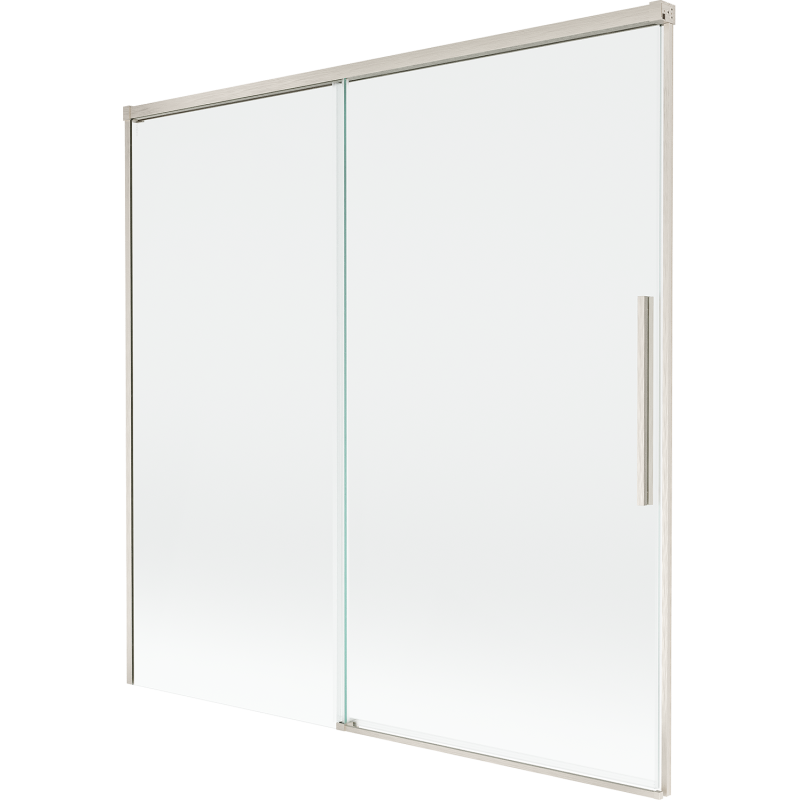 Mexen Rox 2-dalių stumdomas dušo pertvaras 160 x 150 cm, permatomas, šlifuotas nikelis - 8C9-160-001-97-00