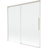 Mexen Rox 2-dalių stumdomas dušo pertvaras 160 x 150 cm, permatomas, šlifuotas nikelis - 8C9-160-001-97-00
