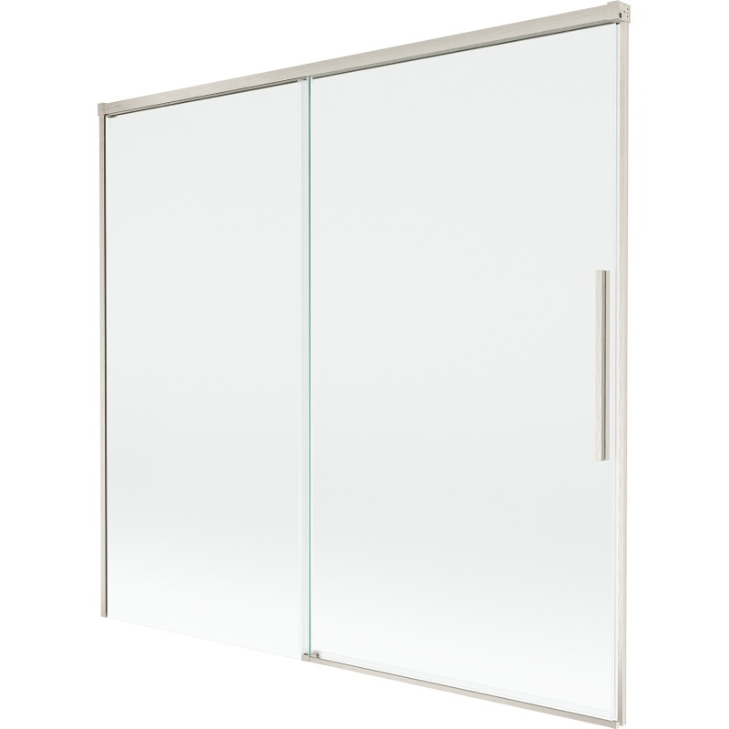 Mexen Rox 2-jų dalių į stumdomas vonios užuolaida 170 x 150 cm, permatoma, šlifuotas nikelis - 8C9-170-001-97-00