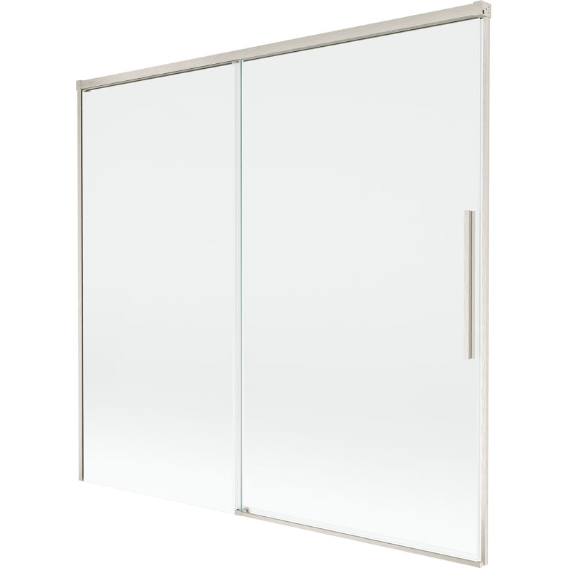 Mexen Rox vonios pertvara, dviejų dalių, stumdoma, 170 x 150 cm, skaidri, šlifuotas nikelis - 8C9-170-001-97-00