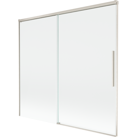 Mexen Rox vonios pertvara, dviejų dalių, stumdoma, 170 x 150 cm, skaidri, šlifuotas nikelis - 8C9-170-001-97-00