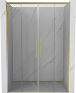 Mexen Rox Dvigubos dušo durys stumdomos 160 cm, skaidrios, matinės auksinės - 8C2-160-002-55-00