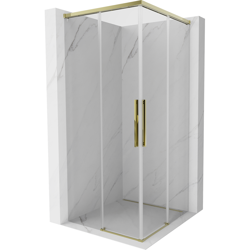 Mexen Rox Dviguba dušo kabina stumdoma 110 x 110 cm, permatoma, auksinė - 8C2D-110-110-50-00
