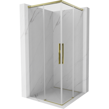 Mexen Rox Dviguba dušo kabina stumdoma 110 x 110 cm, permatoma, auksinė - 8C2D-110-110-50-00