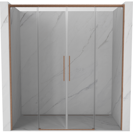 Mexen Rox Dvigubos stumdomos dušo durys 190 cm, skaidrios, šlifuotas varis - 8C2-190-002-65-00