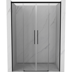 Mexen Rox stumdomos dušo durys 140 cm, skaidrios, juodos - 8C2-140-002-70-00