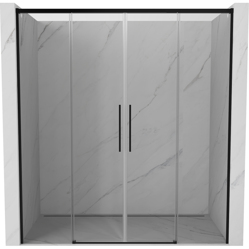 Mexen Rox Duo stumdomos dušo durys 180 cm, skaidrios, juodos - 8C2-180-002-70-00