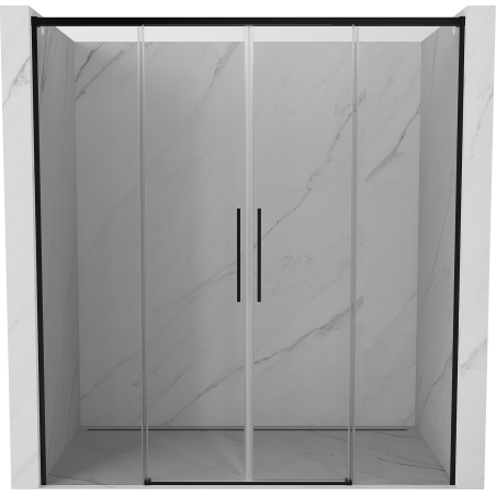 Mexen Rox Duo stumdomos dušo durys 180 cm, skaidrios, juodos - 8C2-180-002-70-00