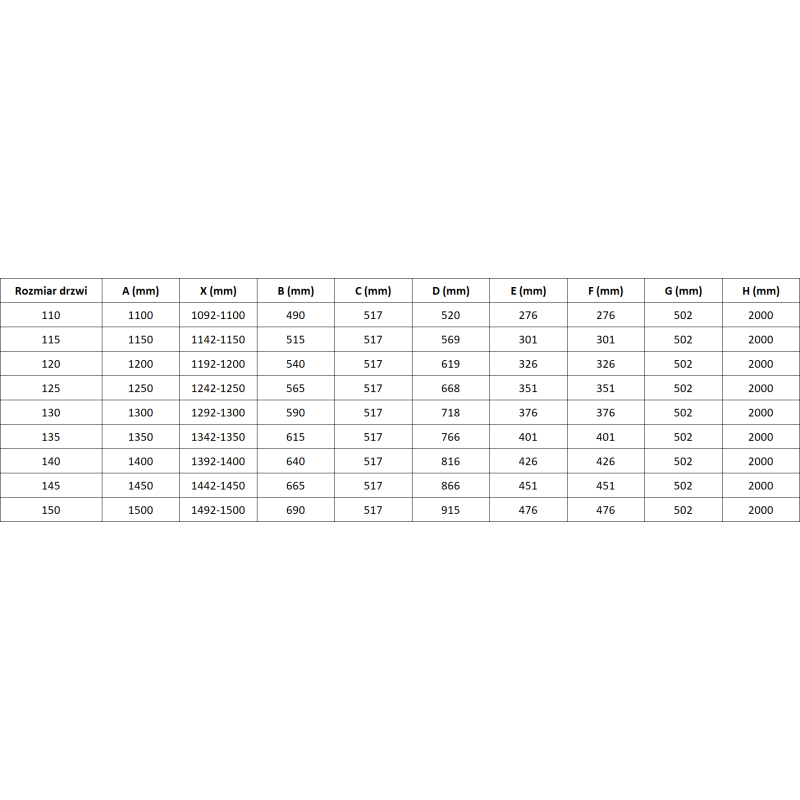 Mexen Lunar-F L sulankiojamos dešinios dušo durys 130 cm, skaidrios, juodos - 836SL-130-050-70-00-L
