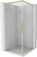 Mexen Rox Duo stumdomoji dušo kabina 95 x 95 cm, skaidri, šlifuotas auksas - 8C2D-095-095-55-00