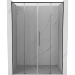 Mexen Rox stumdomos dušo durys 140 cm, permatomos, ginklo metalo spalvos - 8C2-140-002-95-00