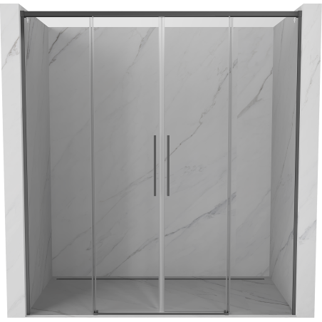 Mexen Rox Duo slankiosios dušo durys 190 cm, skaidrios, tamsaus metalo spalvos - 8C2-190-002-95-00