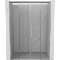 Mexen Rox stumdomos dušo durys 140 cm, skaidrios, šepečiuotas nikelis - 8C2-140-002-97-00