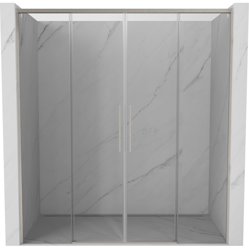 Mexen Rox Dvigubos stumdomos dušo durys 190 cm, skaidrios, šlifuotas nikelis - 8C2-190-002-97-00