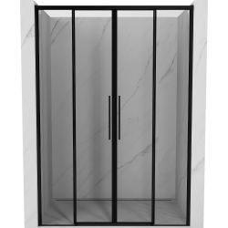 Mexen Rox stumdomosios dušo durys 140 cm, juodas rėmas, juodos - 8C2-140-002-70-70