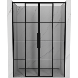 Mexen Rox stumdomos dušo durys 140 cm, juodas tinklelis, juoda - 8C2-140-002-70-77