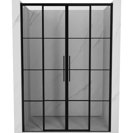 Mexen Rox stumdomos dušo durys 140 cm, juodas tinklelis, juoda - 8C2-140-002-70-77