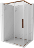 Mexen Rox Duo stumdomas dušo kabinas 120 x 85 cm, skaidrus, rožinis auksas - 8C2D-120-085-60-00