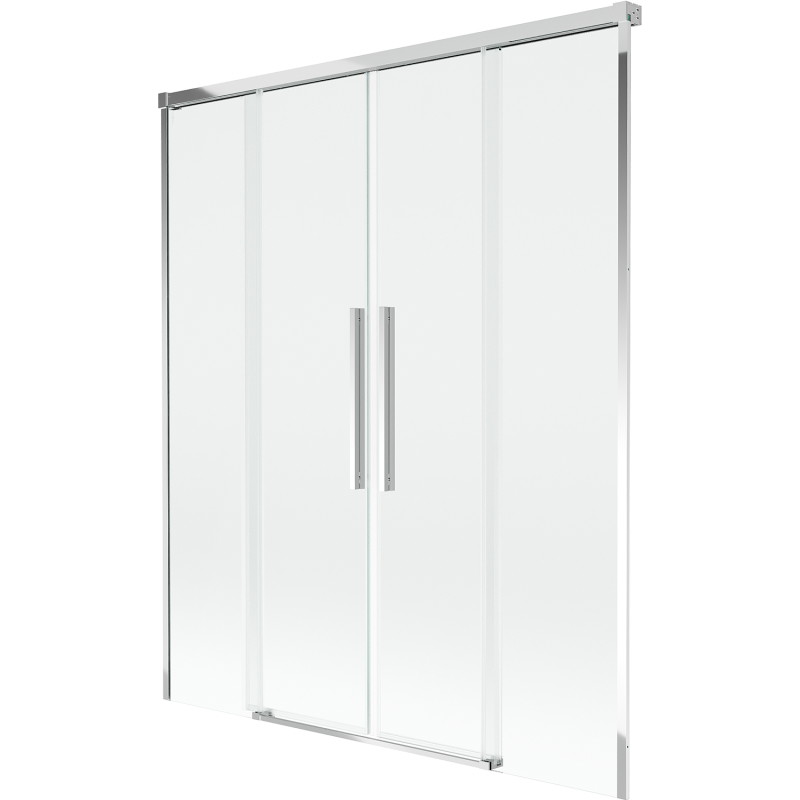 Mexen Rox dviejų dalių vonios ekranas 160 x 150 cm, permatomas, chromas - 8C9-160-002-01-00