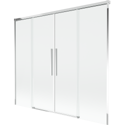 Mexen Rox dušo pertvara 2 dalių stumdomas 180 x 150 cm, skaidrus, chromuotas - 8C9-180-002-01-00