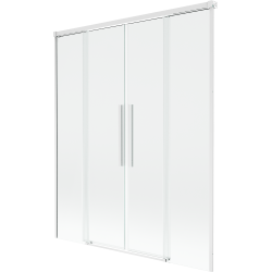 Mexen Rox 2-geldis slankiojančios vonios pertvaros 140 x 150 cm, skaidri, balta - 8C9-140-002-20-00