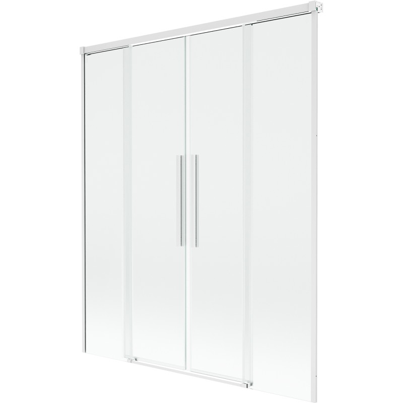 Mexen Rox 2-geldis slankiojančios vonios pertvaros 140 x 150 cm, skaidri, balta - 8C9-140-002-20-00