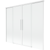 Mexen Rox vonios ekranas, dviejų dalių, slankiojantis, 170 x 150 cm, permatomas, baltas - 8C9-170-002-20-00