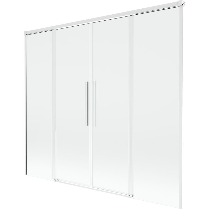 Mexen Rox dušo širma 2 dalių stumdomas 180 x 150 cm, skaidrus, baltas - 8C9-180-002-20-00