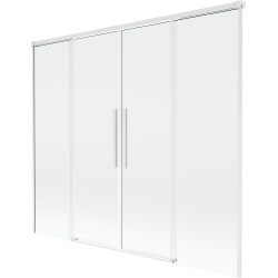 Mexen Rox dviejų dalių stumdomas dušo pertvaras 190 x 150 cm, skaidrus, baltas - 8C9-190-002-20-00